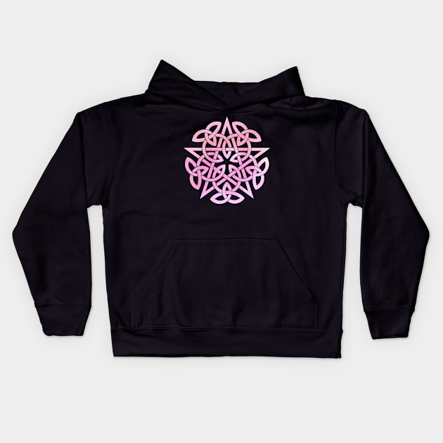 Pink Pentagram. Celtic knot Kids Hoodie by OccultOmaStore